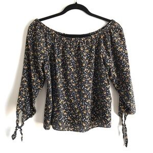 Madewell Silk Off-the-Shoulder in Falling Leaves Size extra small
